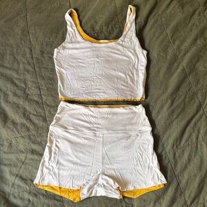 Athleta + Alicia Keys Ivory and Yellow Sleep Set, Size S